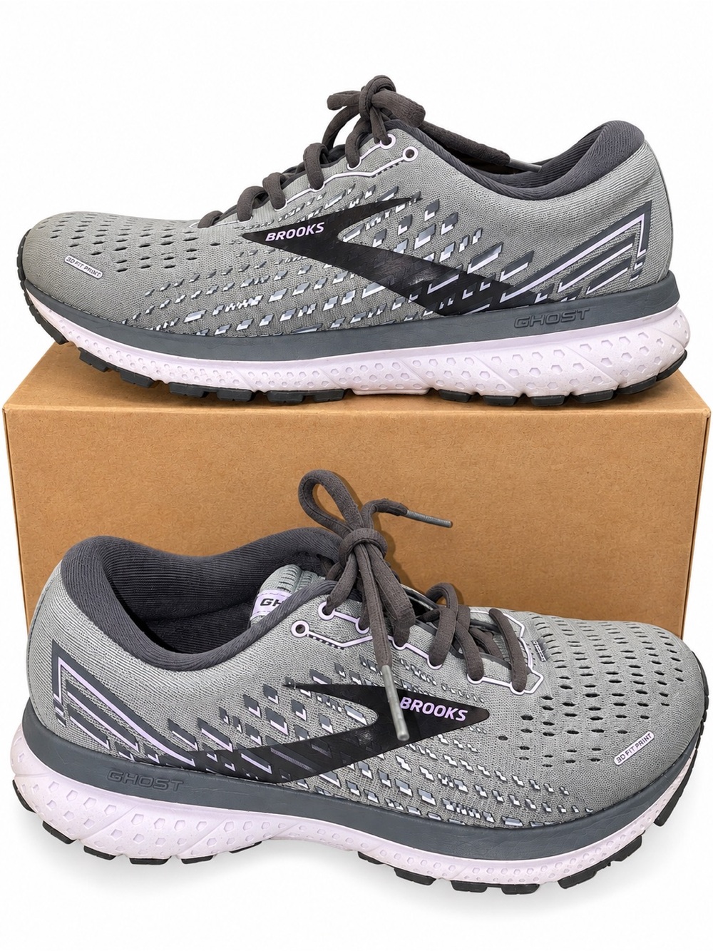 Brooks Ghost 13 Women’s Size 9 Wide Gray Purple Running Shoes